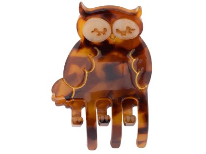 coucou suzette accessoire accessory cadeau gift mini pince à cheveux petite small hair claw coiffure hairstyle chignon bun fins thin épais thick acetate rigolo fun original coloré colorful animal oiseau bird hibou o