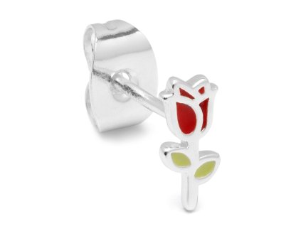 LULU1745 Rose earring 1 pcs Silver Plated Extra 4