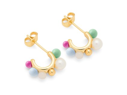 LULU1448 Space Hoops Pair gold plated Skyride Blue Extra 0