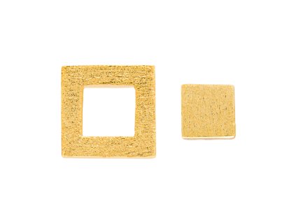 LULUE065 Family Square pair brushed Gold Plated Main