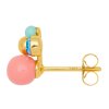 LULU1522 Bouquet Burnt Coral earring 1 pcs Gold Plated Extra 8