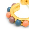LULU1455 Flower Hoops Color Pair gold plated Burnt Coral Blue Purple Extra 3