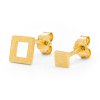 LULUE065 Family Square pair brushed Gold Plated Extra 5
