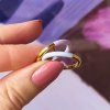 LULU1584 Double Color Ring gold plated Purple Extra 2