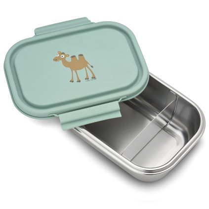 120011 STEELish Lunchbox Green Camel Open