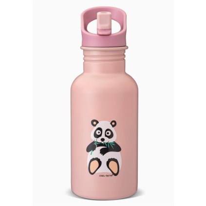 Carl Oscar - STEELish nerezová láhev - růžová/panda