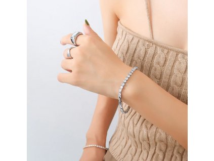 tennis naramok strieborny z chirurgickej ocele