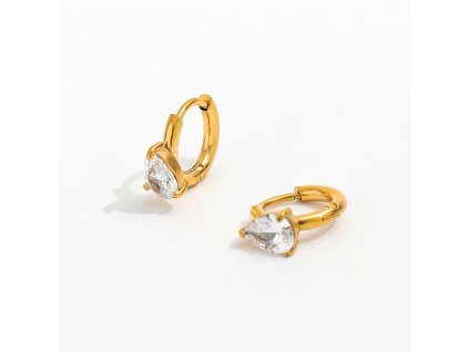 ZLATE elegantne damske nausnice 18k zirkon