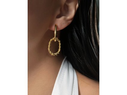 damske zlate nausnice kruhy 18k chirurgicka ocel