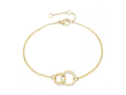 náramok z chirurgickej ocele pozlateny spojené kruhy