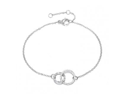 náramok z chirurgickej ocele spojené hruhy strieborny 18k