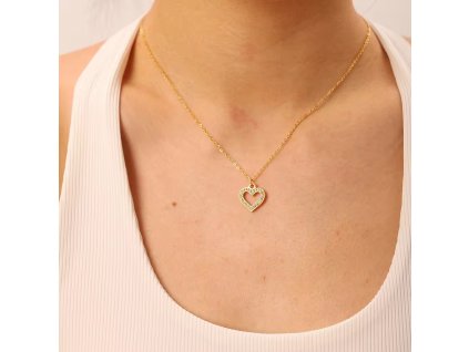 Náhrdelník srdce so zirkónmi