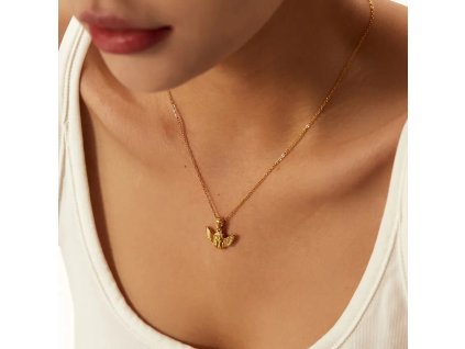 Náhrdelník z chirurgickej ocele ANJEL 18k
