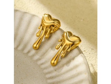 Dámske Náušnice Roztápajúce sa SRDCE GOLD