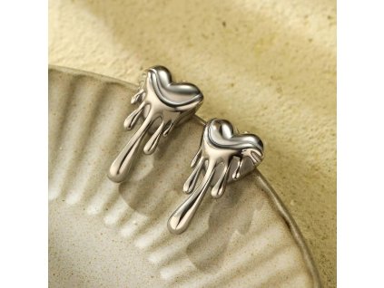 Dámske Náušnice Roztápajúce sa SRDCE strieborné