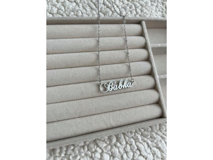 Náhrdelník s nápisom Babka 18K