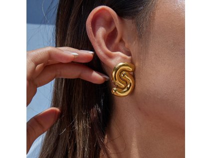 dámske pozlátené náušnice moderné