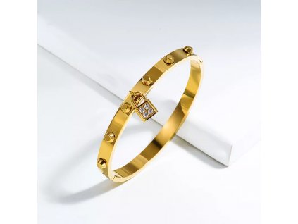 Náramok nehrdzavejúca oceľ vodeodolny 18k zlaty