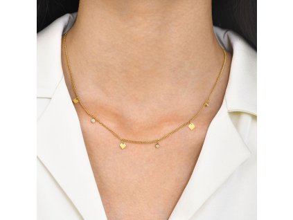 zlaty damsky nahrdelnik vodeodolny nehrdzavejuca ocel