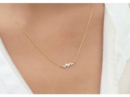 Nahrdelnik damsky  zlaty so zirkonmi 18K