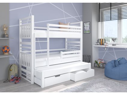 Třílůžková patrová postel HIPPO 200x90  Třílůžková patrová postel HIPPO