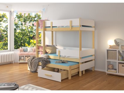 Třípatrová postel pro tři osoby ETAPO 180x80  Třípatrová postel pro tři osoby ETAPO