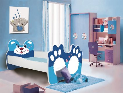 Postel s matrací BEAR BLUE 140x70  Postel s matrací BEAR BLUE