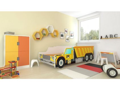 Postel s matracem CONSTRUCTION CAR 140x70  Postel s matracem CONSTRUCTION CAR