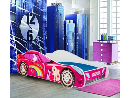 Postel s matracem CAR PINK 160x80  Postel s matracem CAR PINK