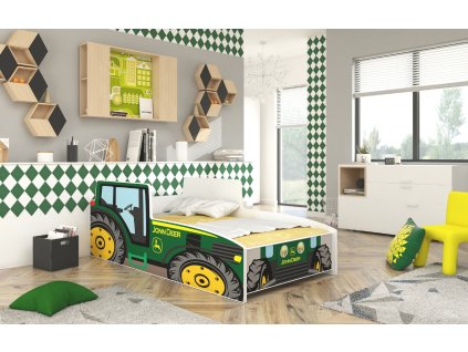 Postel s matracem TRACTOR GREEN 140x70  Postel s matracem TRACTOR