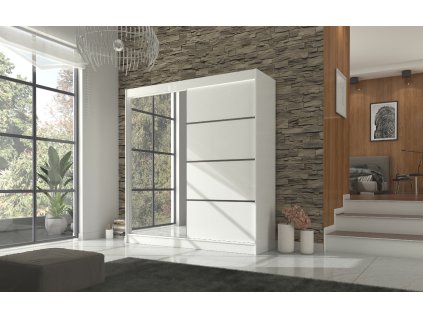 Posuvná skříň s zrcadlem GILTON 200  Posuvná skříň s zrcadlem GILTON 200