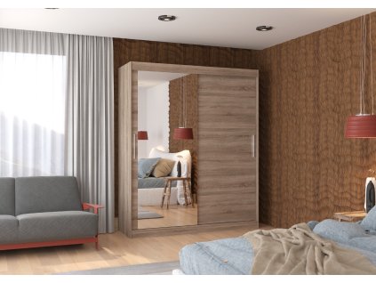 Posuvná skříň s zrcadlem TOM 180  Posuvná skříň s zrcadlem TOM 180