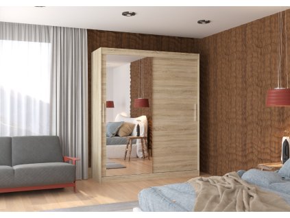 Posuvná skříň s zrcadlem TOM 180  Posuvná skříň s zrcadlem TOM 180