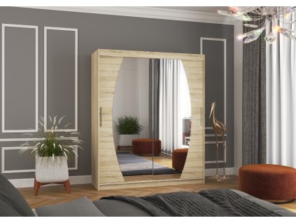 Posuvná skříň s zrcadlem BALTIMORE 180  Posuvná skříň s zrcadlem BALTIMORE 180