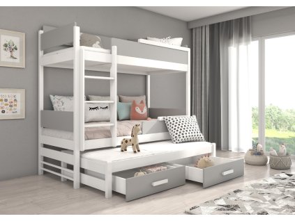 Patrová třílůžková postel QUEEN 180x80  Patrová třílůžková postel QUEEN