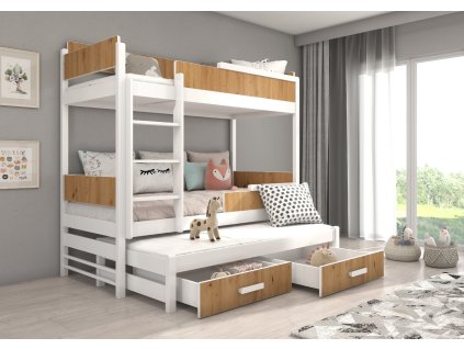 Patrová třílůžková postel QUEEN 180x80  Patrová třílůžková postel QUEEN