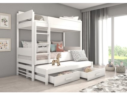 Patrová třílůžková postel QUEEN 180x80  Patrová třílůžková postel QUEEN