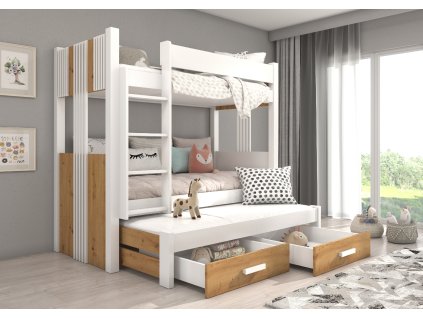 Třílůžková patrová postel ARTEMA 200x90  Třílůžková patrová postel ARTEMA