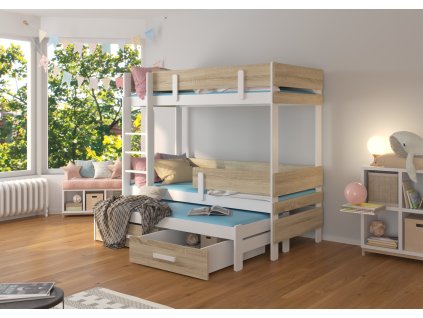 Patrová postel třílůžková ETAPO 200x90  Patrová postel třílůžková ETAPO