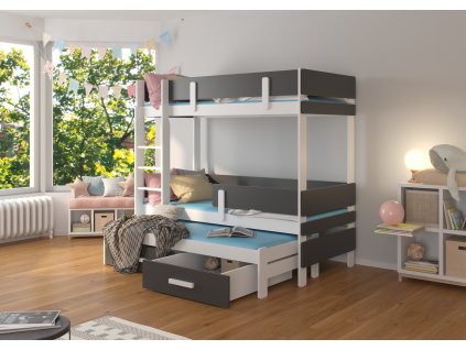 Patrová postel třílůžková ETAPO 200x90  Patrová postel třílůžková ETAPO