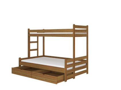 Patrová postel pro tři osoby BENITO 200x90  Patrová postel pro tři osoby BENITO