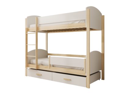 Dětská patrová postel Jori s bariérkou 200x90  Dětská patrová postel Jori s bariérkou