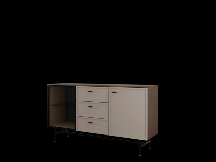 KOMODA DUZA 3S2D bez led baltic storm+stone grey