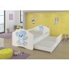 Dvojitá postel s bariérkou a matracemi CASIMO II BLUE BEAR 160x80  Dvojitá postel s bariérkou a matracemi CASIMO II