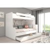 Patrová postel se schody a matracemi HARELL  Patrová postel se schody HARELL