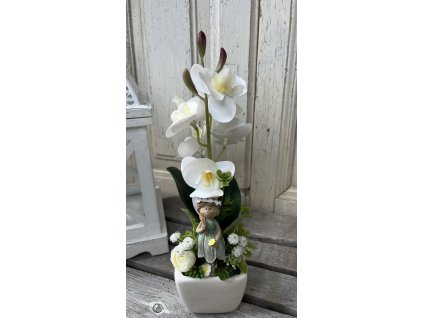 Mini orchidea figurával 2