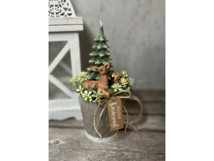 Őzikés bögre gyertyával 1