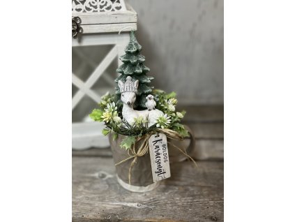 Őzikés bögre gyertyával 2