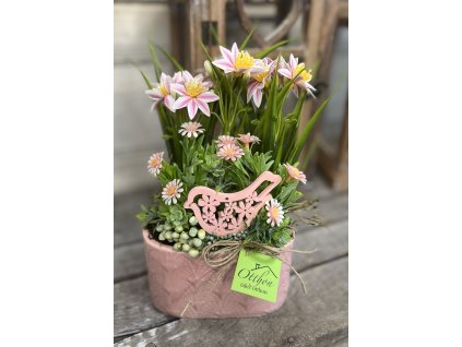 Rózsaszín ovális kaspó