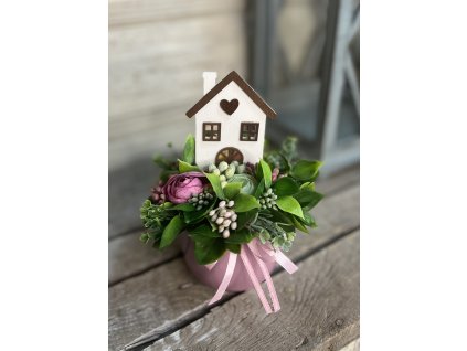 Házikós virágos kaspó